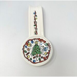Fiesta Retired Christmas Tree Holiday Spoon Rest 8" Long Fiestaware HLC